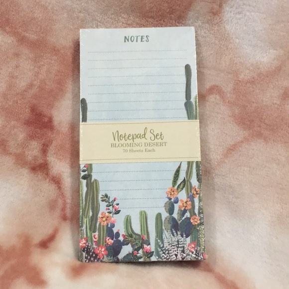 Blooming Desert Cactus Succulent Note Pads Set of Two full size 70 sheets ea NWT - Picture 11 of 11